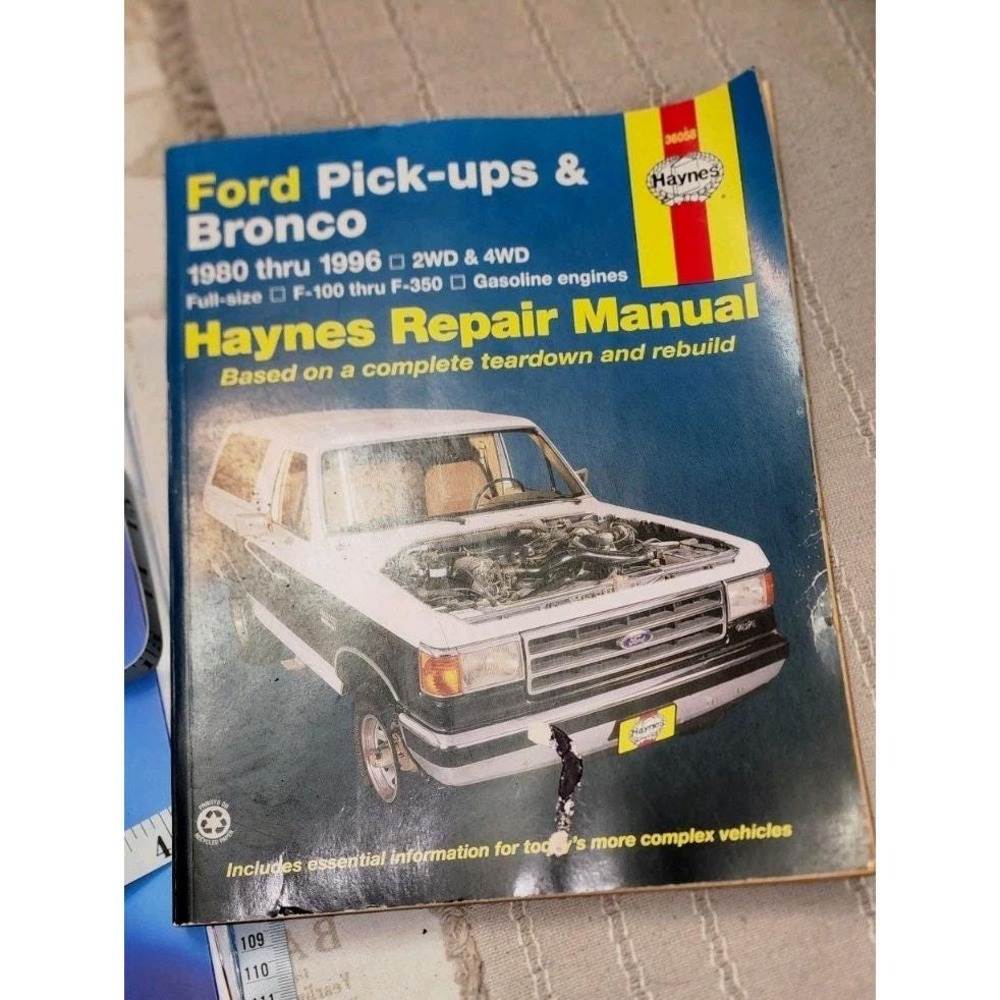 Haynes Ford Pick-ups & Bronco 1980 thru 1996 Repair Manual 2WD and 4WD Rebuild